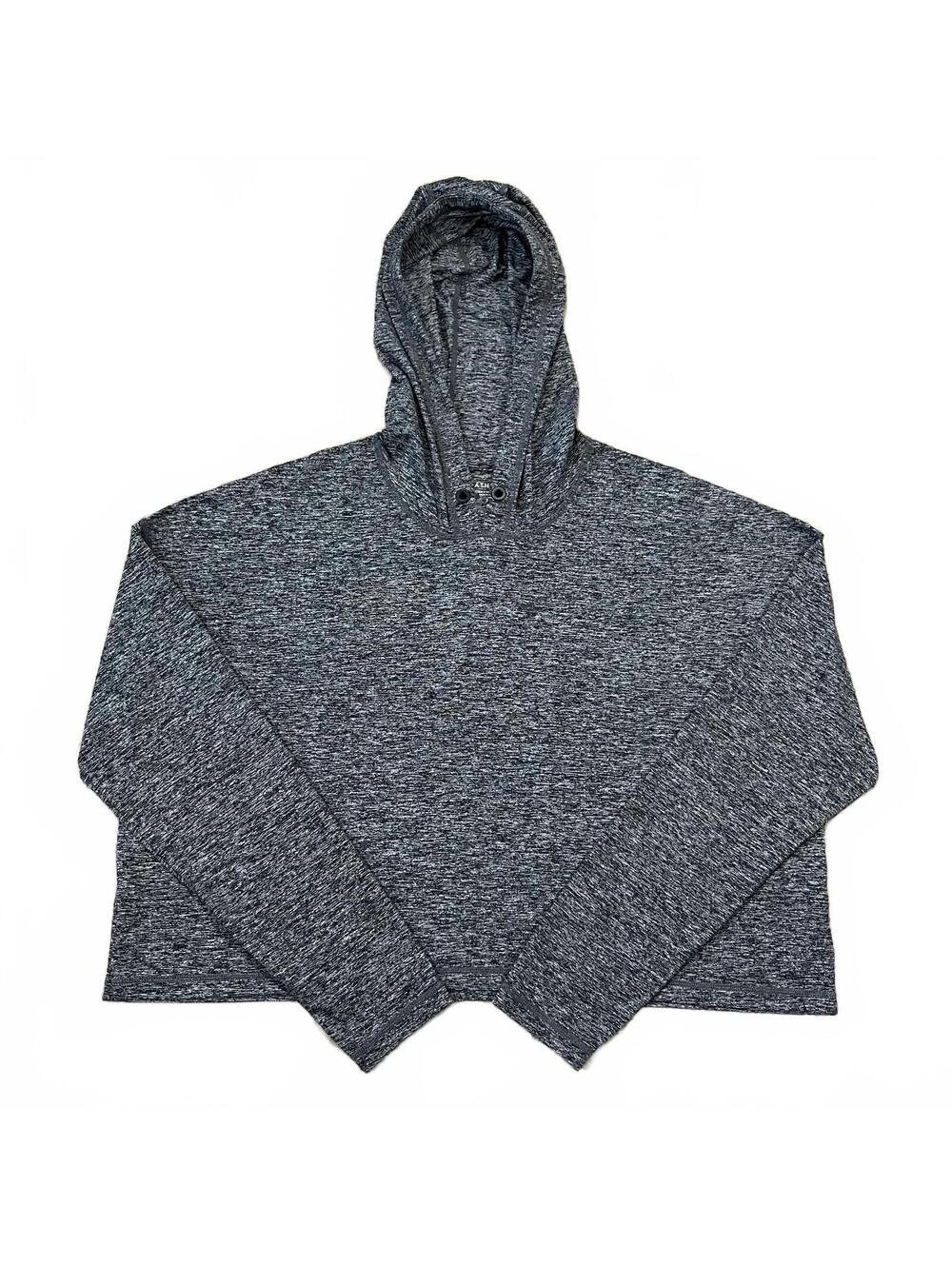 Athleta Uptempo Short Hoodie Cropped Heathered Gray Size Small